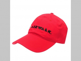 Airwalk červená šiltovka s vyšívaným logom so zapínaním na suchý zips, univerzálna veľkosť, materiál 100%bavlna